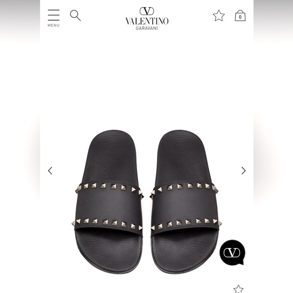 Valentino Shoes - Valentino Rockstud Slides Pool Sandals
